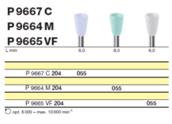 Полировочный бор по композиту 1-я ступень / P 9667 C 204.055, Drendel + Zweiling DIAMANT GmbH, Германия  